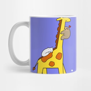 "Thank You" Giraffe Sloth and Cat Mug